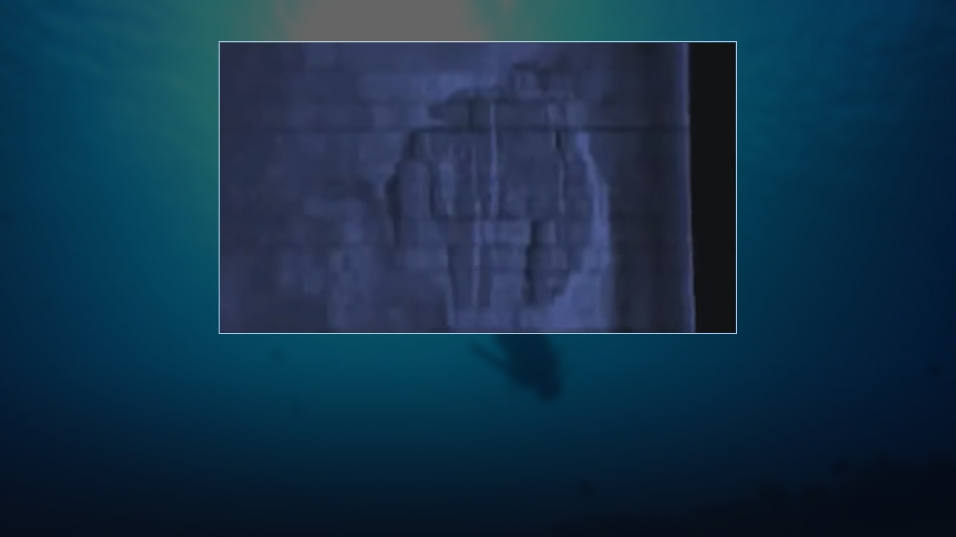 Multibeam side-scan sonar image of the circular 60-meter disc-shaped feature discovered on the Baltic Sea bed on deep ocean background.