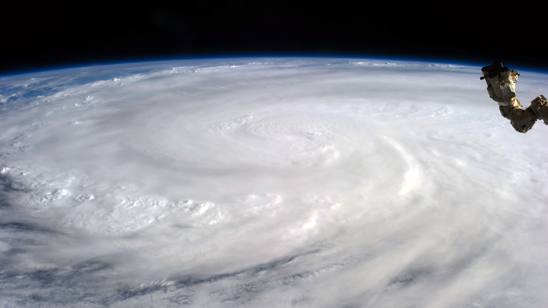 Oblique photograph of Super Typhoon Haiyan captured from the International Space Station by Astronaut Karen Nyberg.