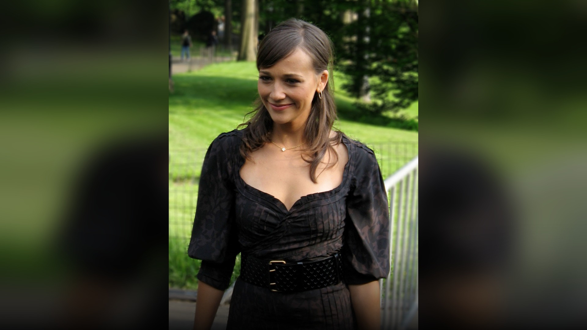 High-resolution portrait photograph of Rashida Jones celebrating academic achievement.