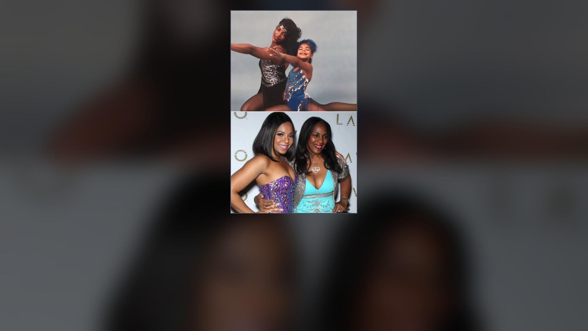 Tina Douglas standing with daughter Ashanti celebrating her chart-topping music success.