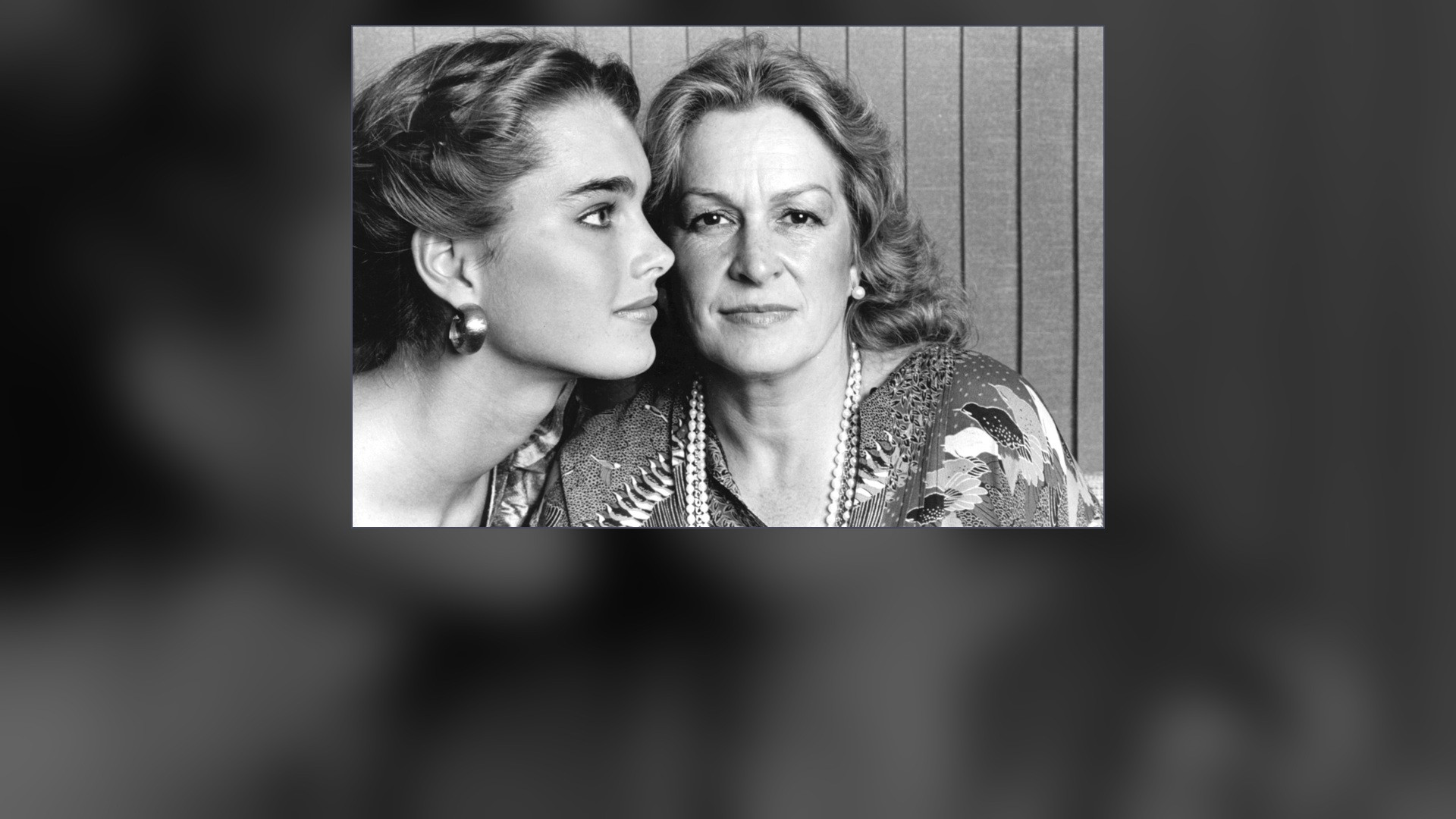 Vintage black and white photograph of Teri Shields with young Brooke Shields.