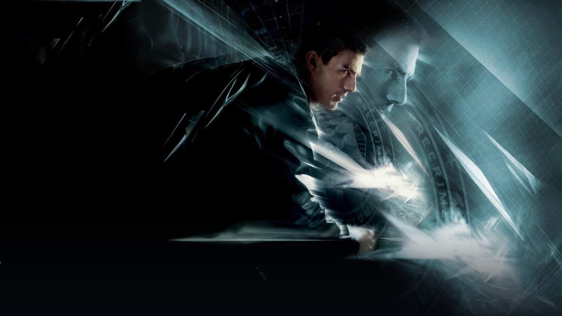 Tom Cruise manipulating transparent floating data screens with optical gesture gloves.