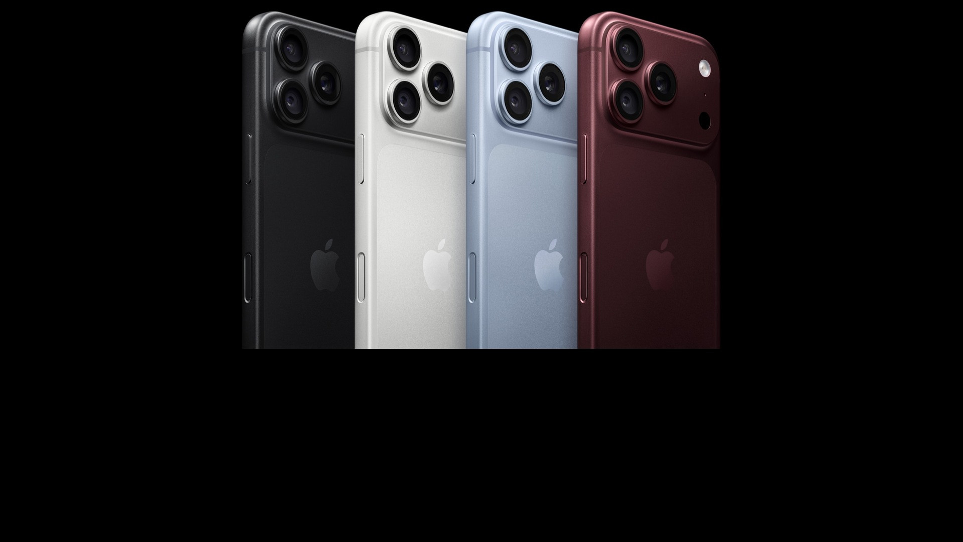 Four iPhone 18 Pro handsets arranged to display the complete titanium color collection.