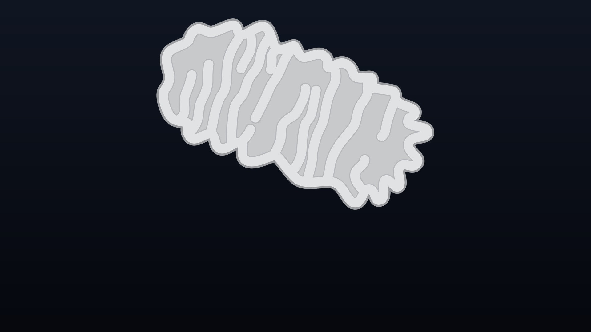 3D cellular rendering of structurally damaged mitochondria with compromised inner cristae membranes.